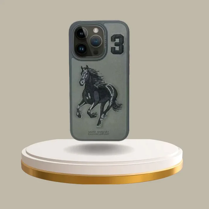 iPhone 14 Plus Boris Series Santa Barbara Polo Racquet Club leather Case - Black